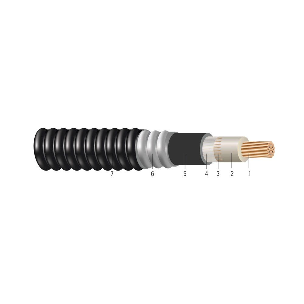 Cable de potencia CSA TECK 90 CU 1000V no blindado con XLPE 750 KCMIL 61 hilos — Negro