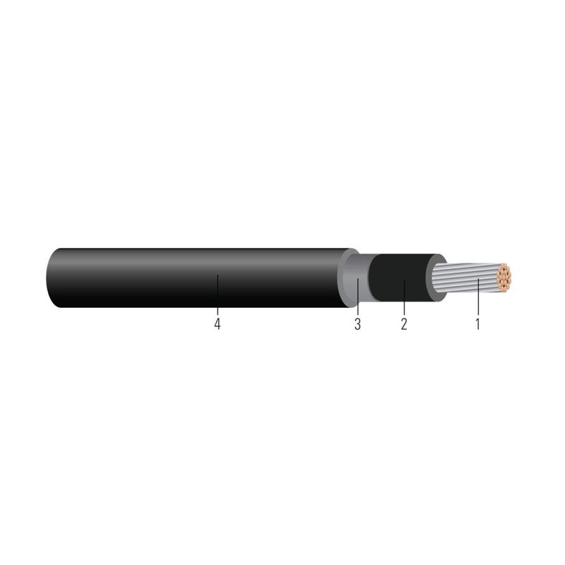 Cable de señalización sin pantalla de CU estañado 1000V 14 AWG 19 hilos — Negro