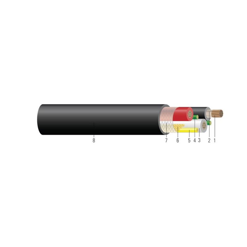 Cable de Grado Industrial 3/C CU 2000V EPDM/CPE Tipo G-GC 90 °C. Aprobado por MSHA 4/0 AWG 532 hilos — Negro, 1640 pies