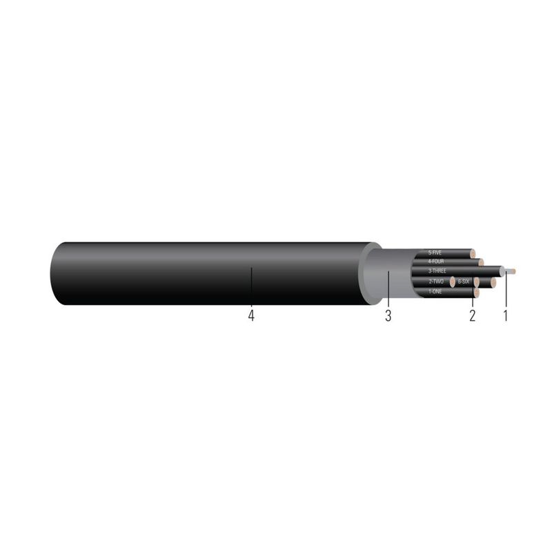Cable de señalización sin pantalla multiconductor de CU estañado 1000V 14 AWG 19 hilos — Negro