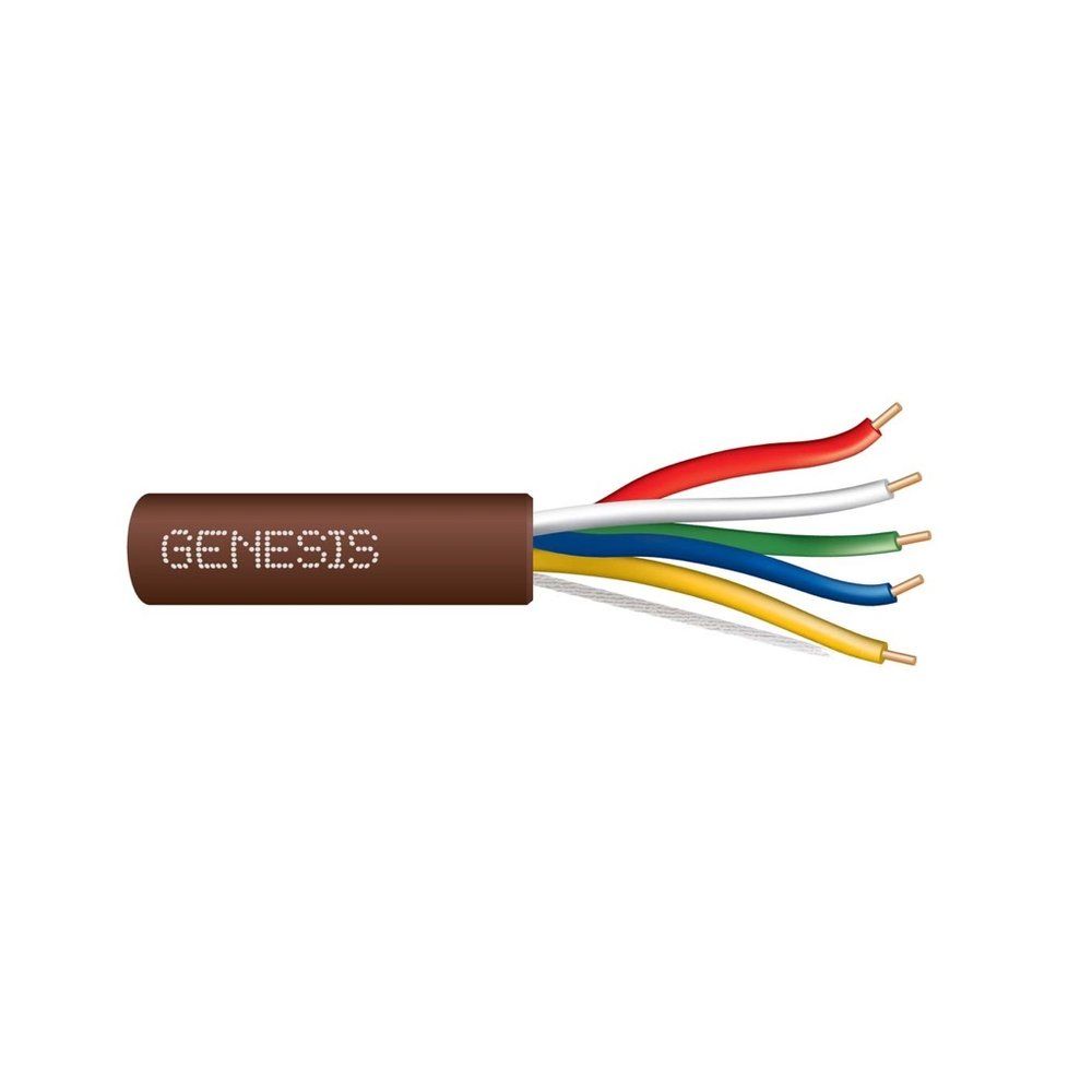 Cable 5/C (18/1 + 20/4) sólido Cobre T-STAT CL2 Café GEN 250 pies