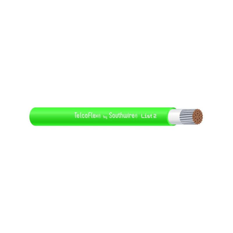 Alambre y cable de energía para telecomunicaciones TELCOFLEX® L2 4 AWG 126 hilos — Verde, 4500 pies