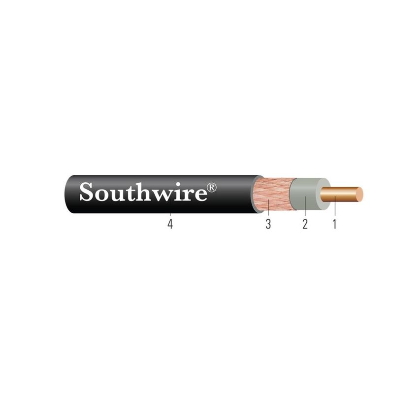 Cable RG59 CCTV 22 cableado Cobre 95% SHIELD Cobre BRAID CL2 Negro 1000 pies