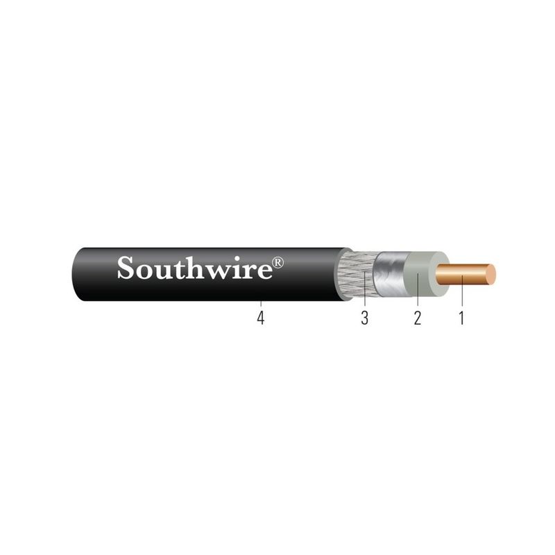 Cable SWC200 17 sólido Cobre LOW-LOSS DB Negro 1000 pies