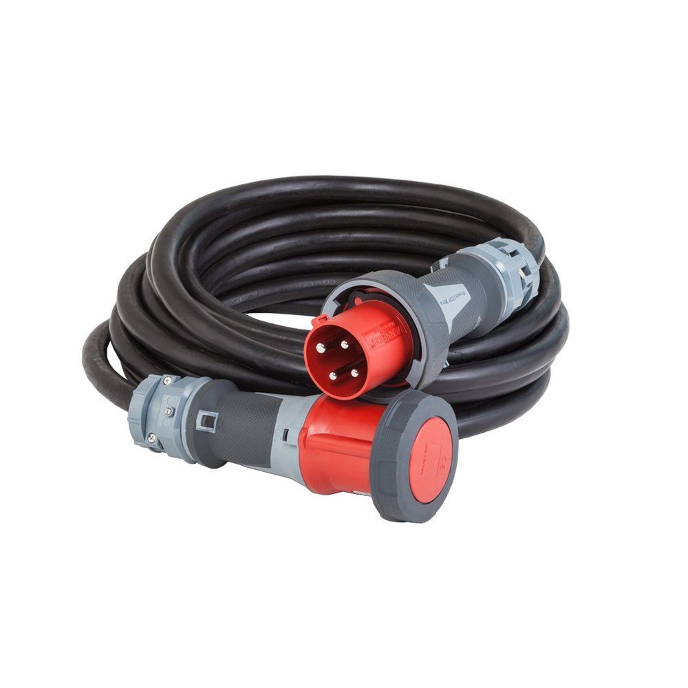 EXTENSIÓN TIPO W 8/4 DE 100 PIES IEC60309 480V 60A 3P4W DE CLAVIJA Y MANGUITO (PIN &amp; SLEEVE) ROJO 460X7W