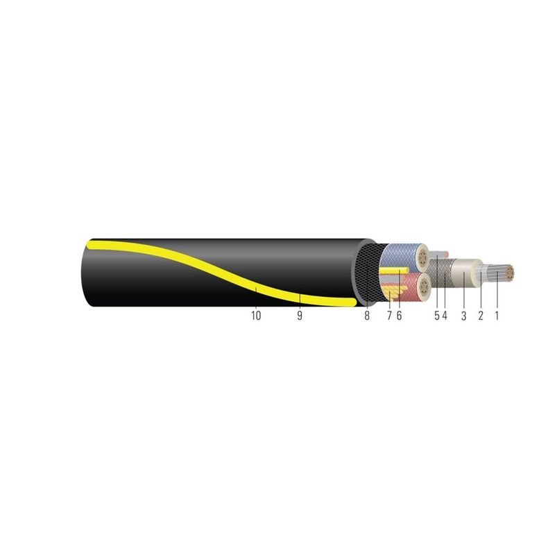 Cable para minería 3/C de cobre 2KV Tipo SHD-GC RHINOSHIELD™ CPE 90°C. CSA - Aprobado por MSHA 500 KCMIL 1221 hilos — Negro