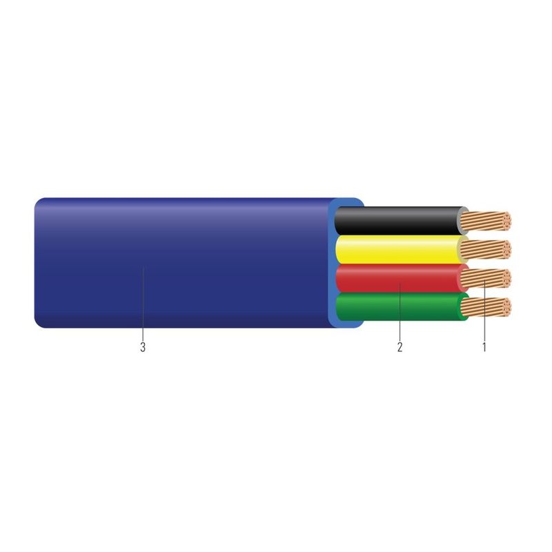 Cable paralelo para pozo de agua HI-LO Supreme 600 voltios, tipo THW 10 AWG 2 hilos — Azul, 500 pies