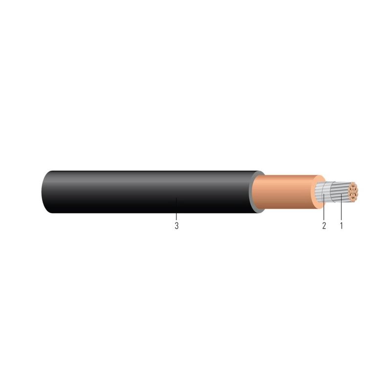 1/C CU EPR CPE cable de puenteo y de tableros de distribución de media tensión, no blindado 350 KCMIL 37 hilos — Negro, 0 pies