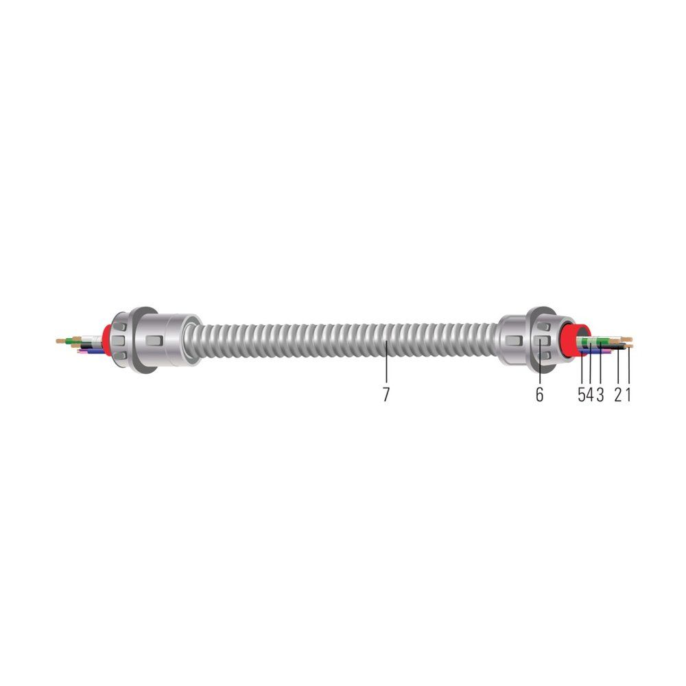 Cable 12-3SOL LITE-WHIP 1/2" FMC-RWS-PCS 6' Negro/Blanco/GREEN16/2 6' SNAP-IN 50 EA