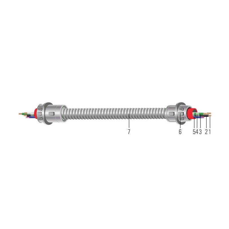 Cable 12-3STR LITE-WHIP 1/2" FMC-RWS-PCS 6' Negro/Blanco/Verde 16/2 LOCK-NUT 50 EA