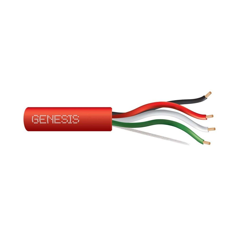 Cable sin blindaje para alarma contra incendios, plenum 16 AWG 19 hilos — Rojo, 1000 pies