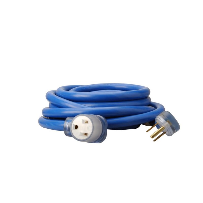EXTENSIÓN 8/3 STW DE 25 pies CON CLAVIJA Y RECEPTÁCULO NEMA 6-50 DE 250V/50A EXTREMOS ILUMINADOS