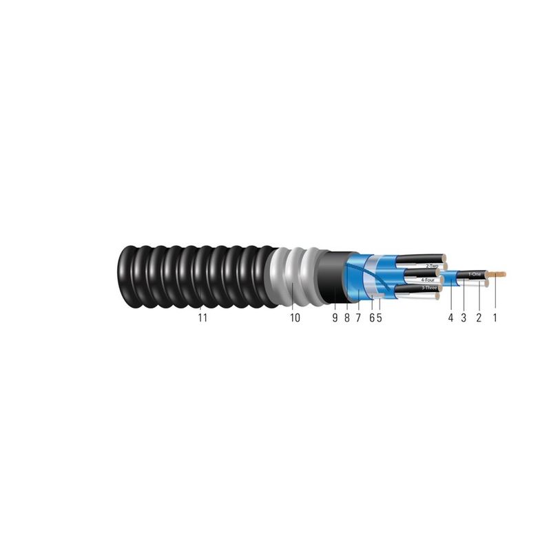 Cable 18 2-PAIR Cobre TFN ARMOR-XTRA MC-HL 600V Negro PVC JACKET