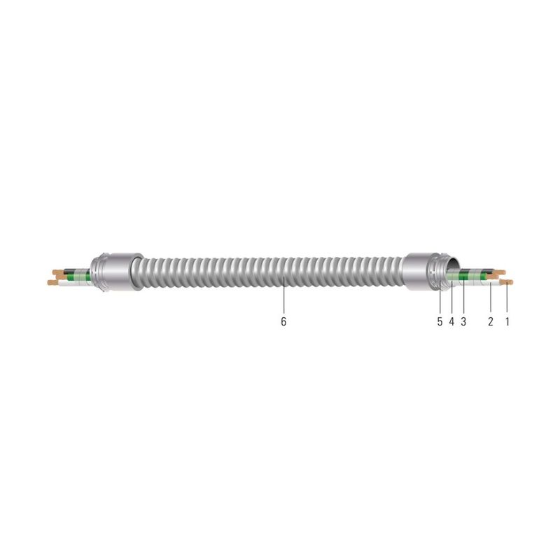 Cable 12-3STR LITE-WHIP 1/2" FMC-RWS 6' Café/Gris/Verde SNAP-IN 50 EA