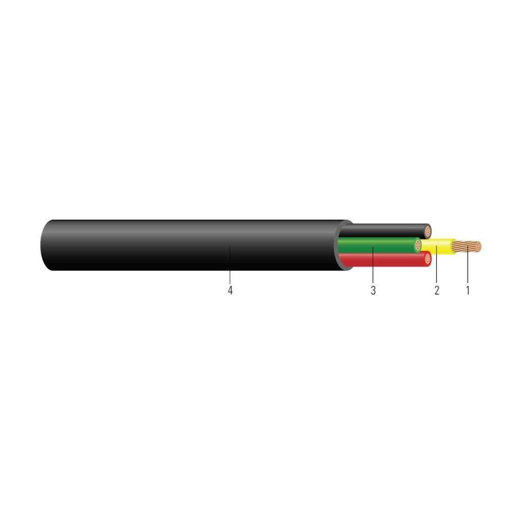 Cable redondo para pozo de agua 600 voltios, tipo THW 10 AWG 19 hilos — 500 pies