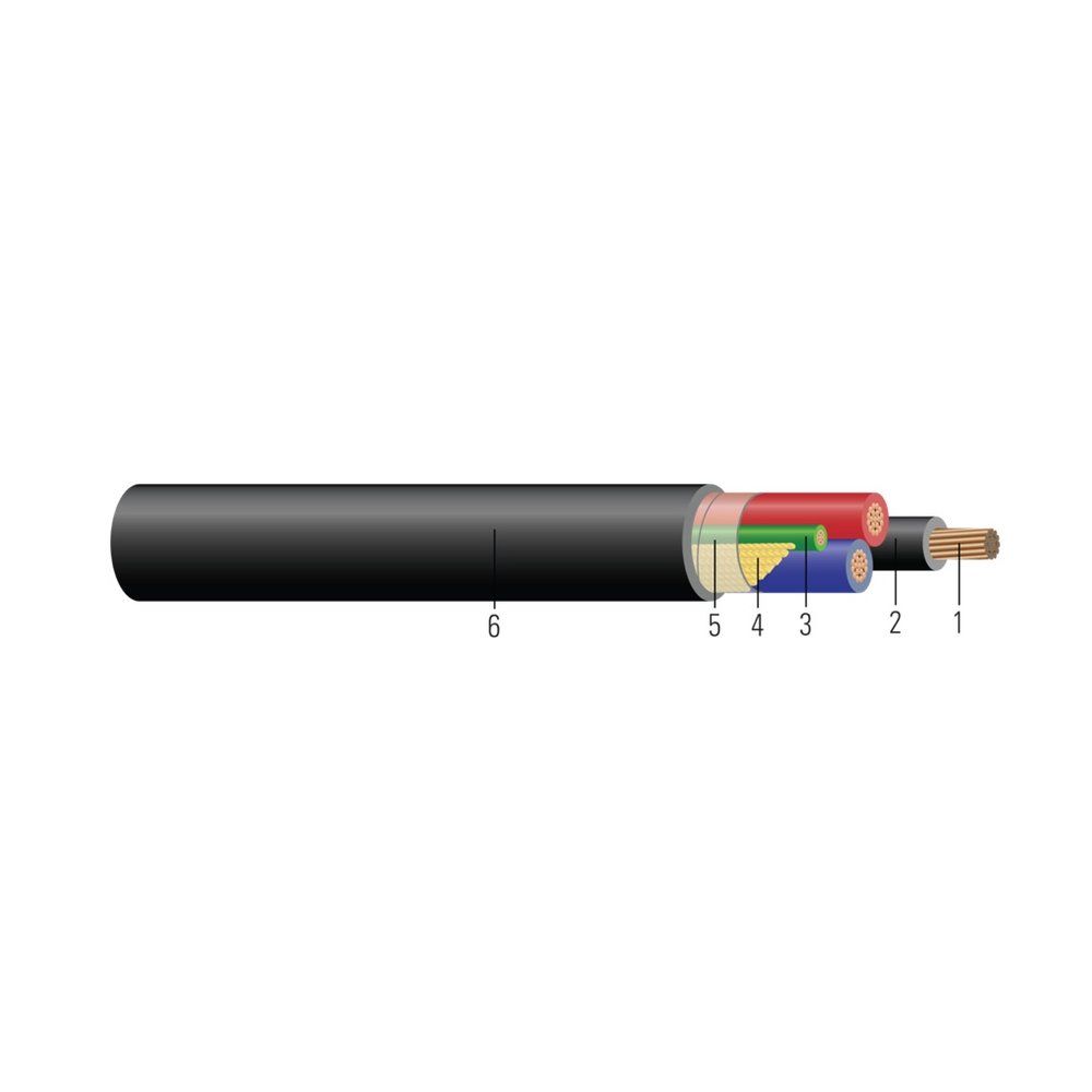 Cable 373.7-931 3/C Cobre THHN/PVC Negro/Rojo/Azul 1x2 GG TYPE TC-ER/WTTC AWM 20886 600V Negro