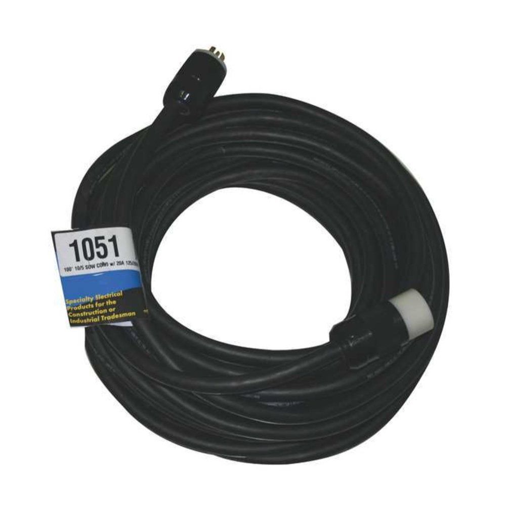 EXTENSIÓN DE 100 PIES 10/5 SOOW L21-30 DE GIRO Y BLOQUEO (TWIST-LOCK) 120/208V 30A 4P5W