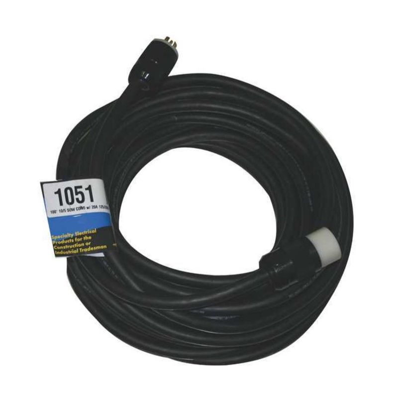 EXTENSIÓN DE 100 PIES 10/5 SOOW L21-30 DE GIRO Y BLOQUEO (TWIST-LOCK) 120/208V 30A 4P5W