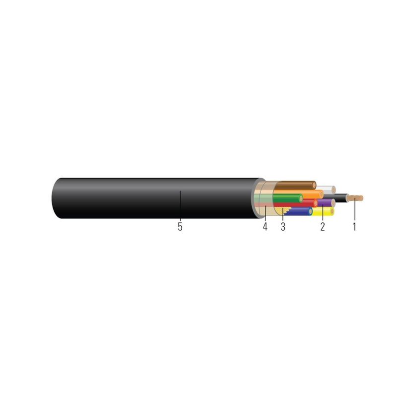Cable Cobre 600V con aislamiento de PVC y cubierta de PVC para minisplit, tipo TC-ER-JP 14 AWG 7 hilos — Negro, 250 pies