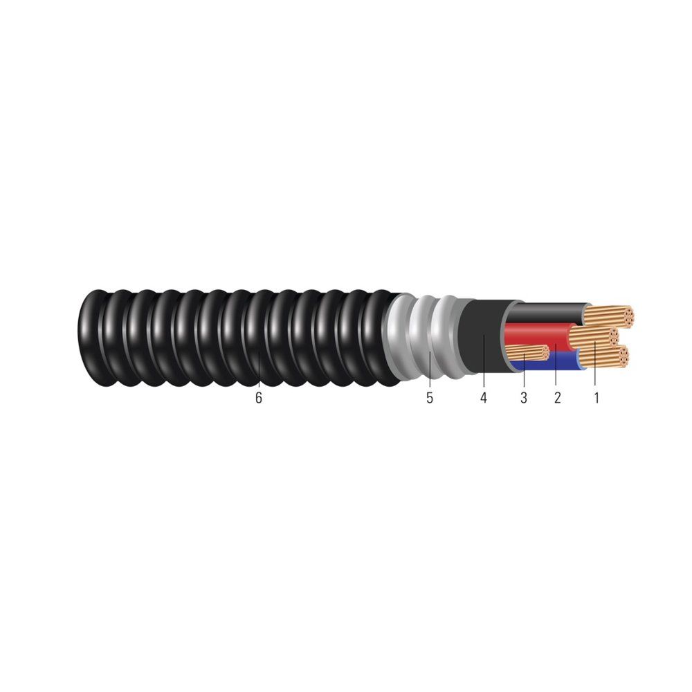 Cable de potencia CSA TECK 90 1000V con PVC 6 AWG 7 hilos — Negro, 4921 pies