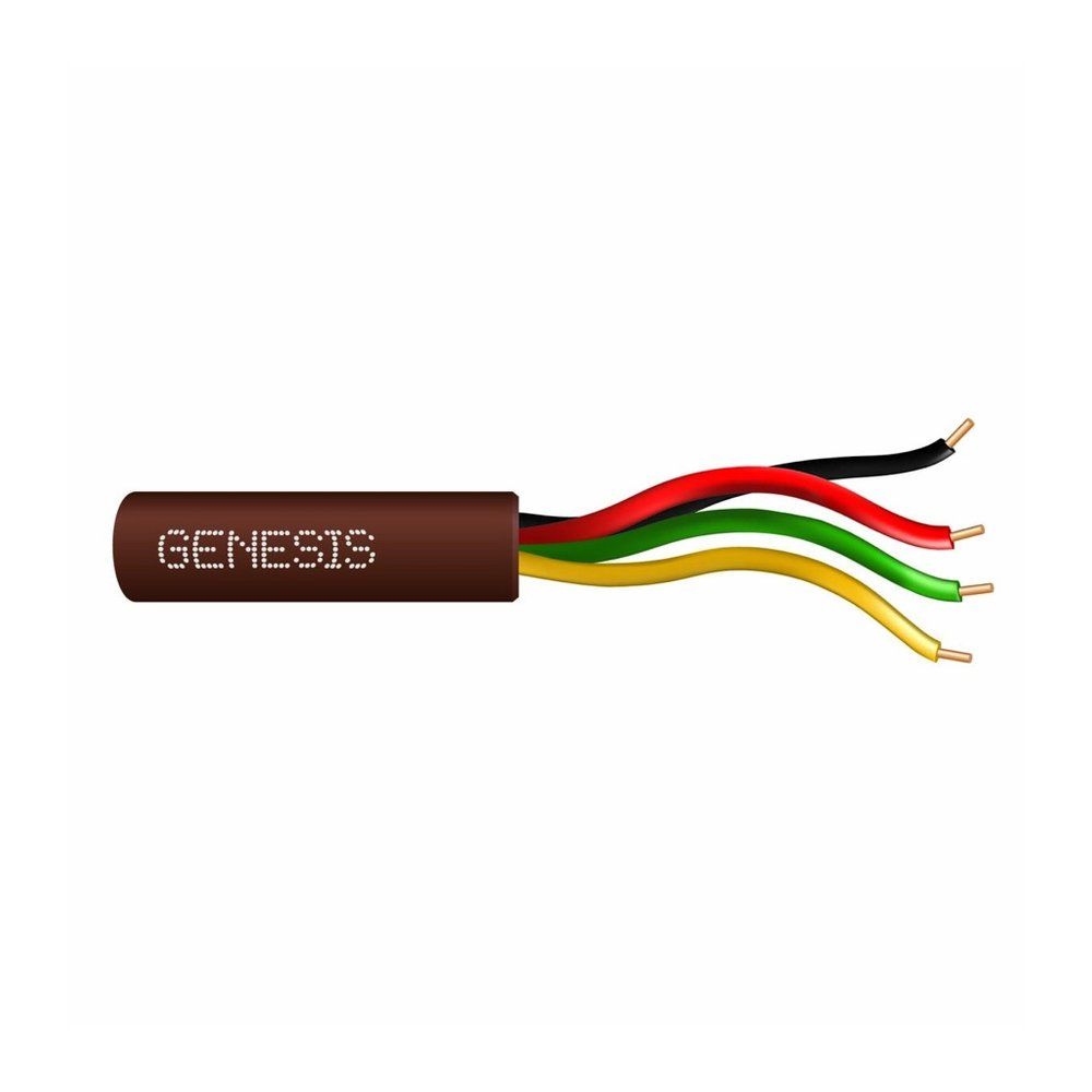 Cable 22 sólido 4/C Cobre CL2R/FPLR/CMR Café GEN 1000 pies