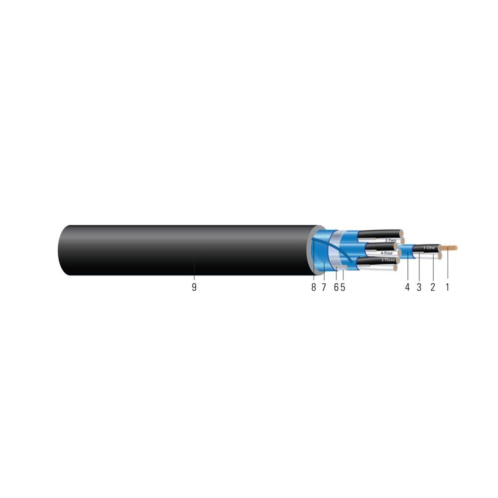 Cable 16 4 PAIR PVC/PVC SPOS PLTC/ITC Negro 1000 pies