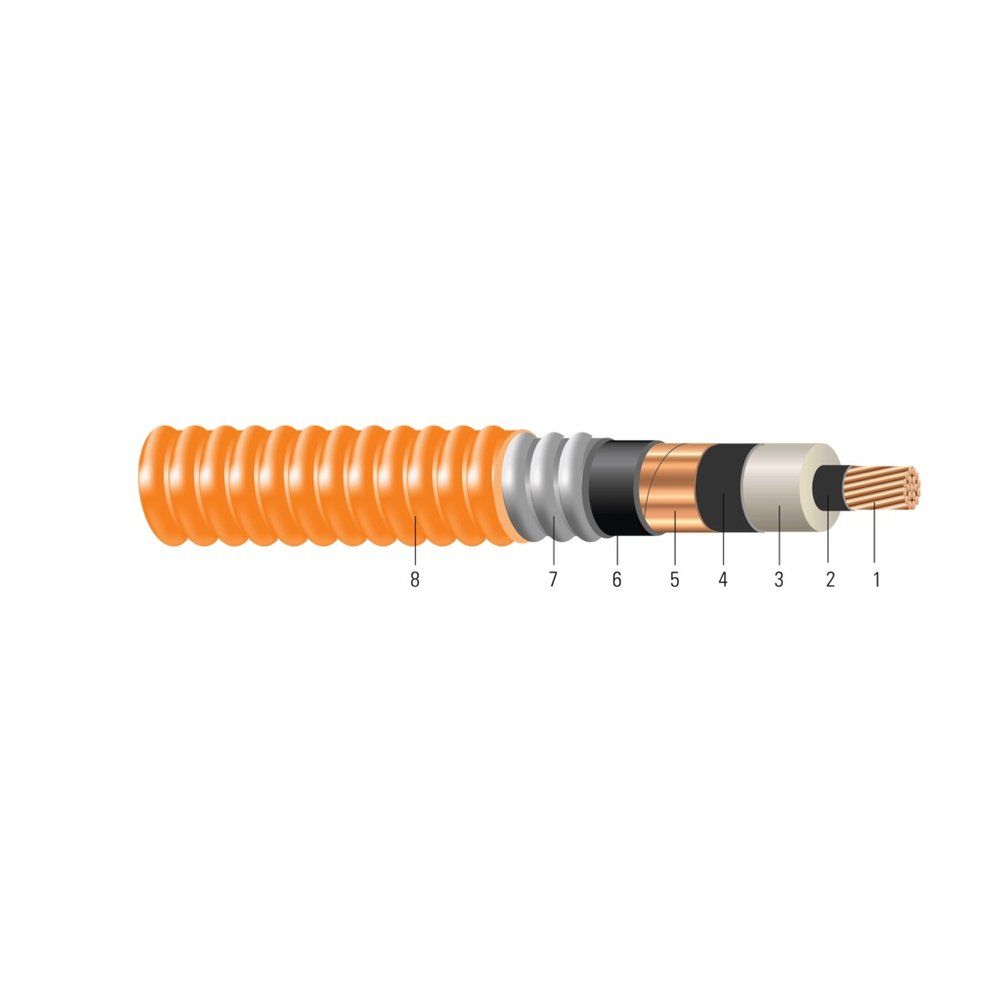 Cable HVTECK CU 1/C 115TRXLPE TS PVC AIA PVC 5kV 133% CSA 500 KCMIL 37 hilos — Naranja
