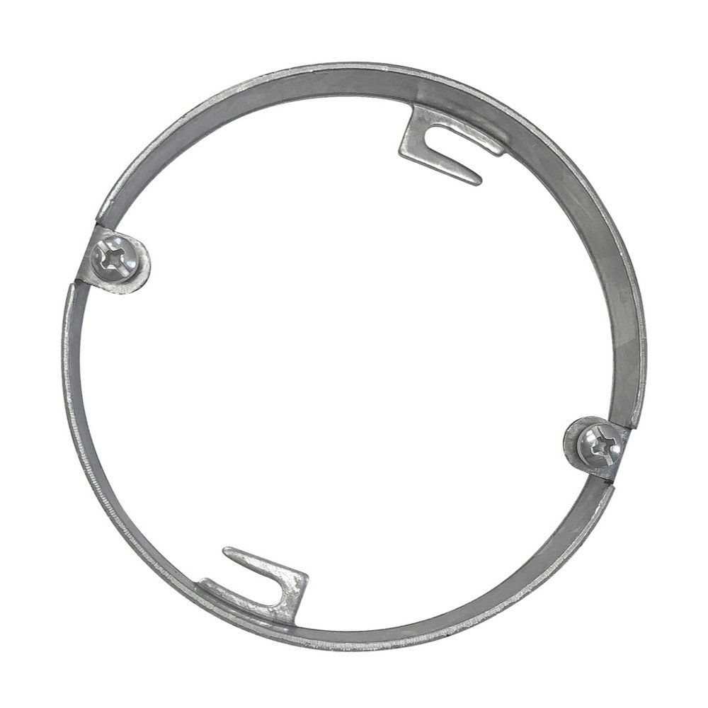 Anillo de Extensión para Caja Redonda Tipo Panqué de 4", 1/2" de Profundidad - Embutido, Orejas para Luminaria 2-3/4" entre Centros