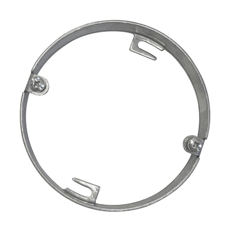 Anillo de Extensión para Caja Redonda Tipo Panqué de 4", 1/2" de Profundidad - Embutido, Orejas para Luminaria 2-3/4" entre Centros