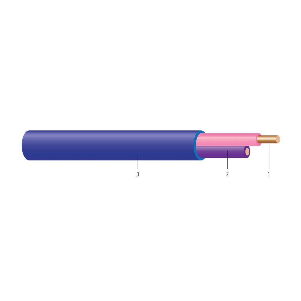 Cable 16 sólido Cobre 2/C Rosa/Morado CL2 LIGHT Azul PVC JACKET 1000 pies