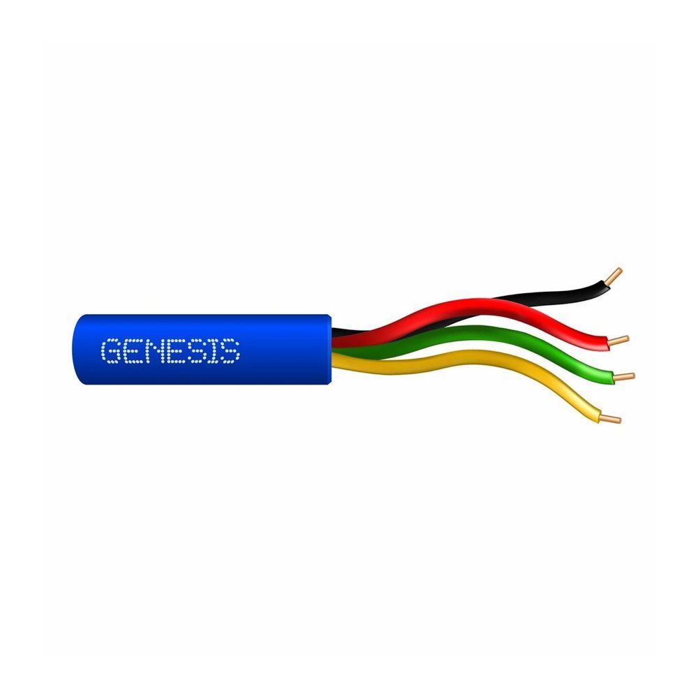 Cable 22 sólido 4/C Cobre CL2R/FPLR/CMR Azul GEN 500 pies