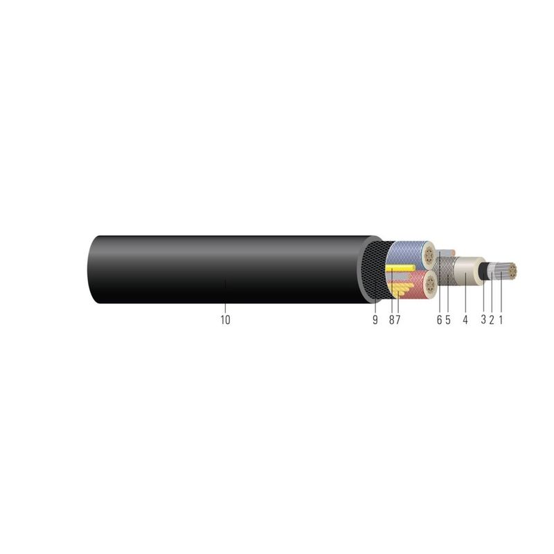 Cable para minería 3/C de cobre 5KV Tipo SHD-GC RHINOSHIELD™ CPE 90°C. Aprobado por MSHA 6 AWG 273 hilos — Negro