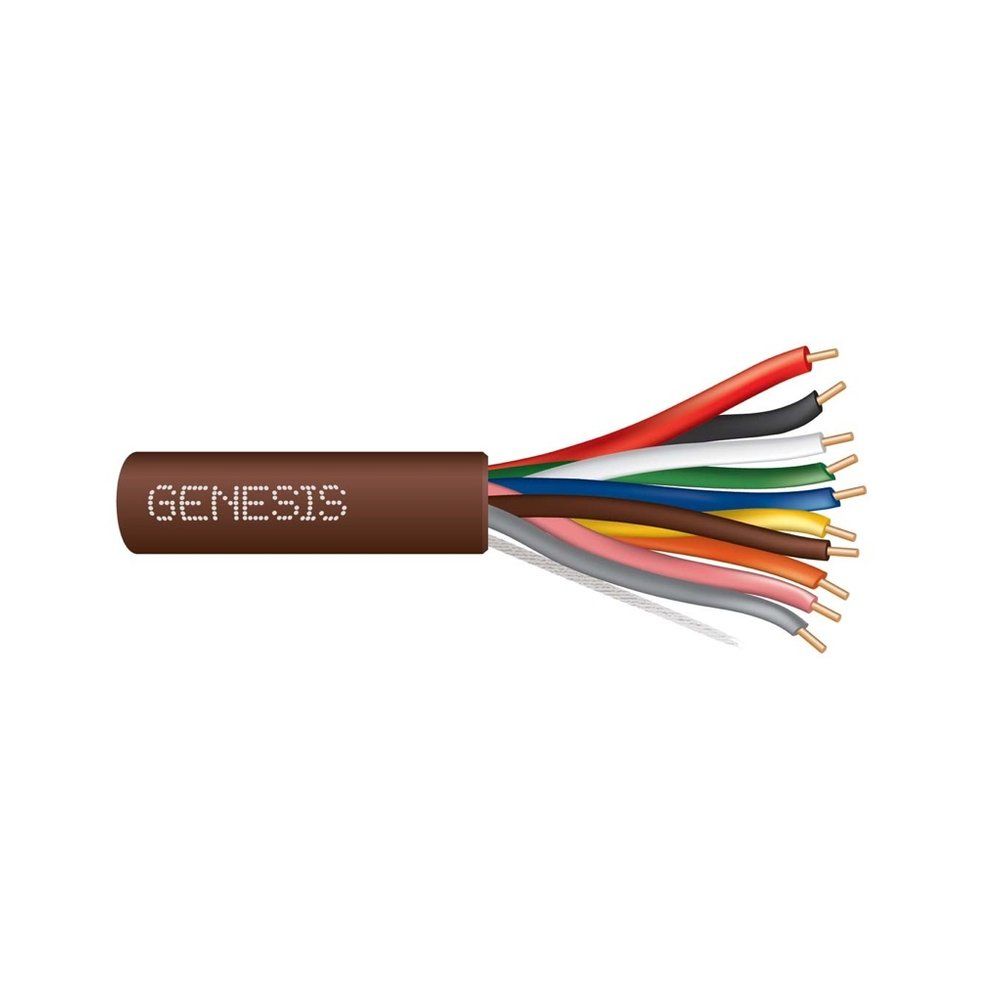 Cable 10/C (18/2 + 20/8) sólido Cobre T-STAT CL2 Café GEN 250 pies