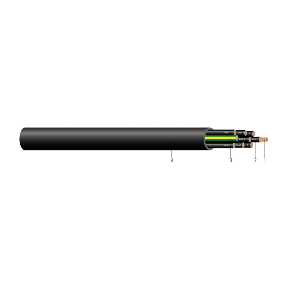 Cable Southwire® Machine Flex® CU 600/1000V Aislamiento PVC-Nylon THHN Chaqueta TPE Negra. Libre de silicona 10 AWG 105 hilos — Negro