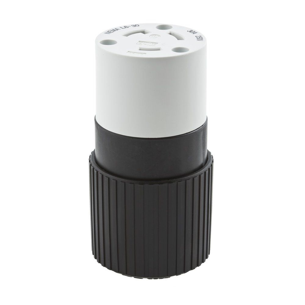 CLAVIJA DE GIRO Y BLOQUEO (TWIST-LOCK) DE NYLON NEGRO 30A/250V NEMA L6-30P HUBBELL HBL2621BK