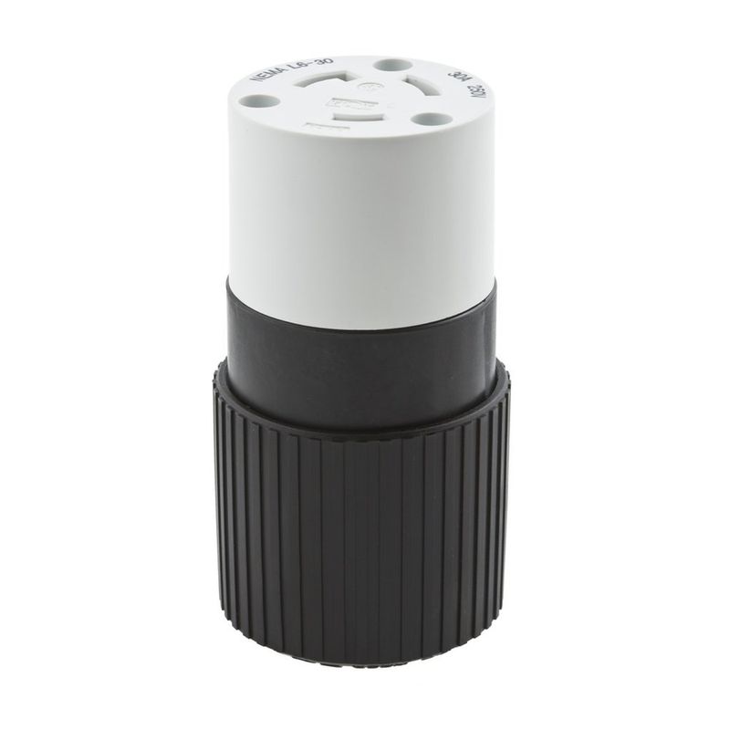 CLAVIJA DE GIRO Y BLOQUEO (TWIST-LOCK) DE NYLON NEGRO 30A/250V NEMA L6-30P HUBBELL HBL2621BK