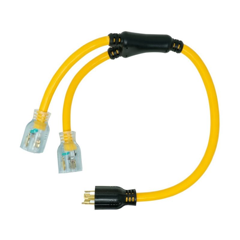 SOUTHWIRE, EXTENSIÓN ADAPTADORA PARA GENERADOR 10/3 STOW 3' NEGRA 20 AMP PARA EXTERIOR, DE GIRO Y BLOQUEO (TWIST-TO-LOCK) NEMA L14-30P