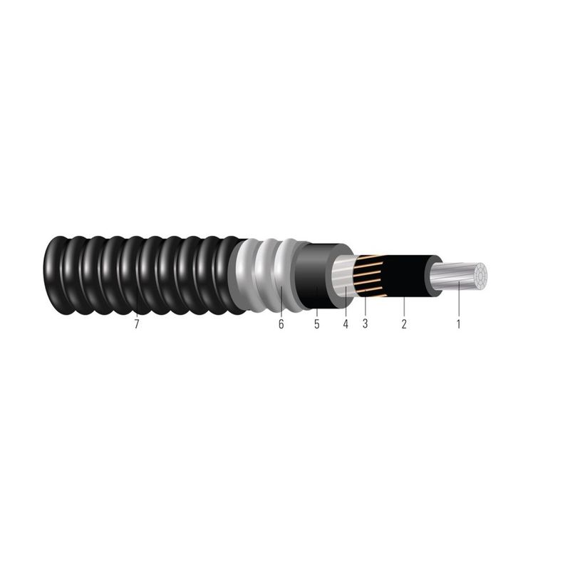 Cable de potencia CSA TECK 90 1000V de aluminio 500 KCMIL 34 hilos — Negro