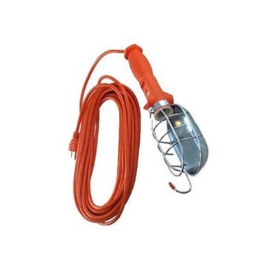 16/3 50' SJTW NARANJA LÁMPARA DE TRABAJO 75W - CON CONTACTO Y PROTECTOR METÁLICO