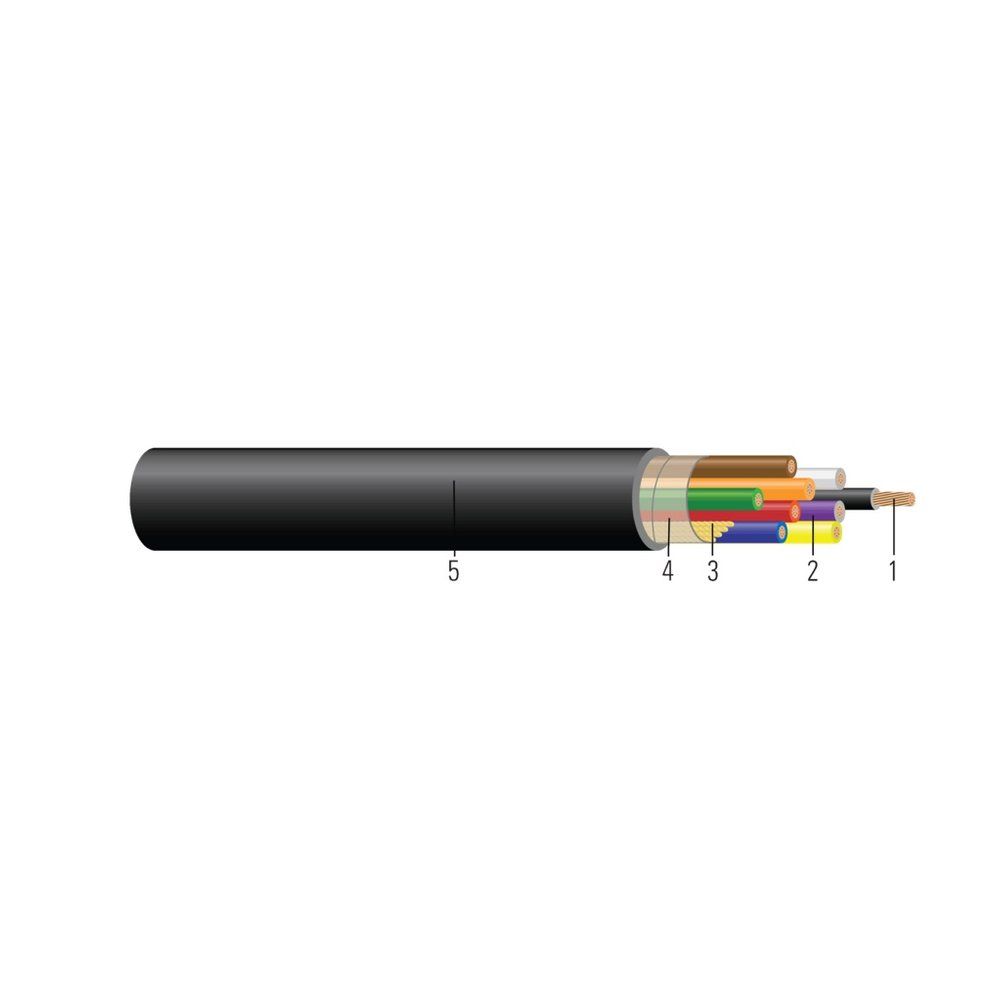 Cable Cobre 600V con aislamiento de PVC y cubierta de PVC para minisplit, tipo TC-ER-JP 14 AWG 7 hilos — Negro, 50 pies
