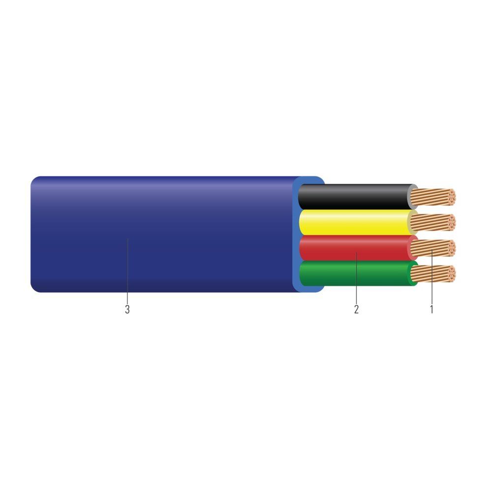 Cable paralelo para pozo de agua HI-LO Supreme 600 voltios, tipo THW 12 AWG 3 hilos — Azul