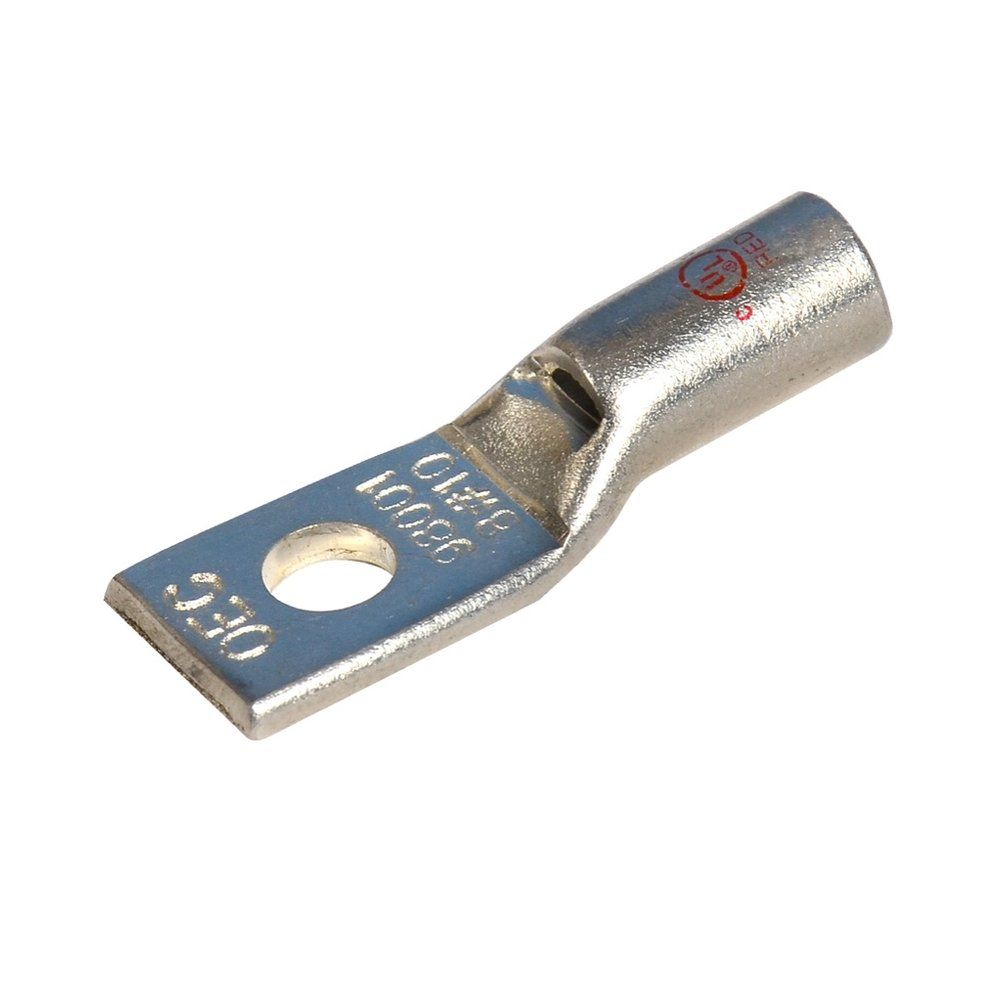 ZAPATA DE COMPRESIÓN, BARRIL CORTO, 1 ORIFICIO, COBRE, #8AWG, ESPÁRRAGO #10, 1 PZA
