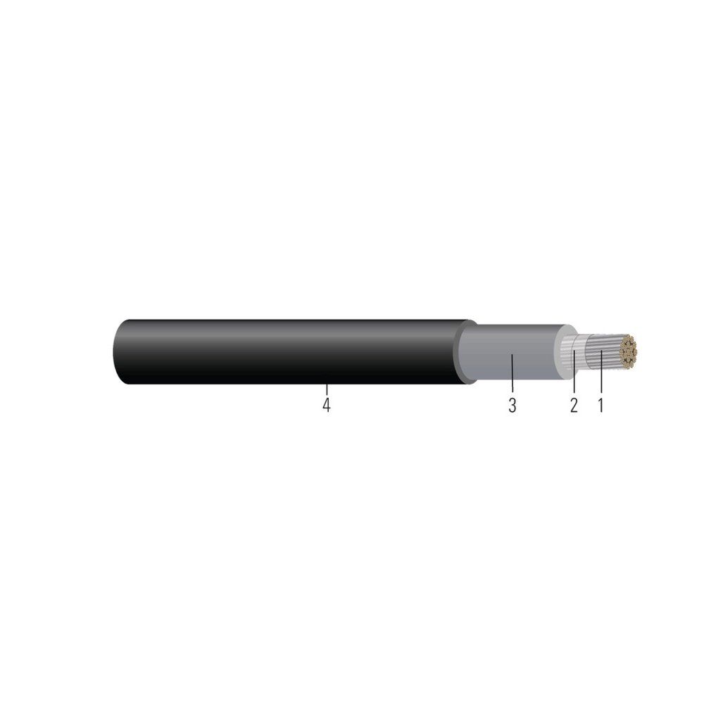 Cable DLO TCU 2000V aislamiento de EPDM, chaqueta termoestable de CPE. RHH/RHW-2/RW90 aprobado por MSHA. 4/0 AWG 532 hilos — Negro, 5000 pies