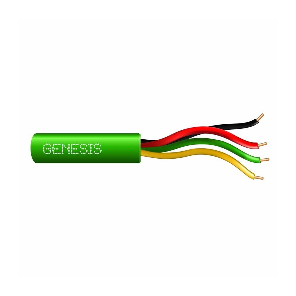 Cable 22 sólido 4/C Cobre CL2R/FPLR/CMR Verde GEN 500 pies