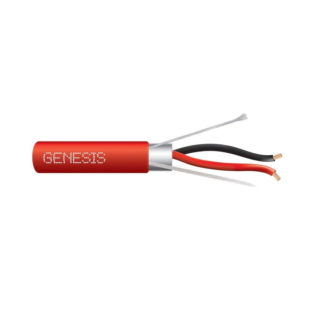 Cable blindado para alarma contra incendios, plenum 18 AWG 19 hilos — Rojo, 1000 pies
