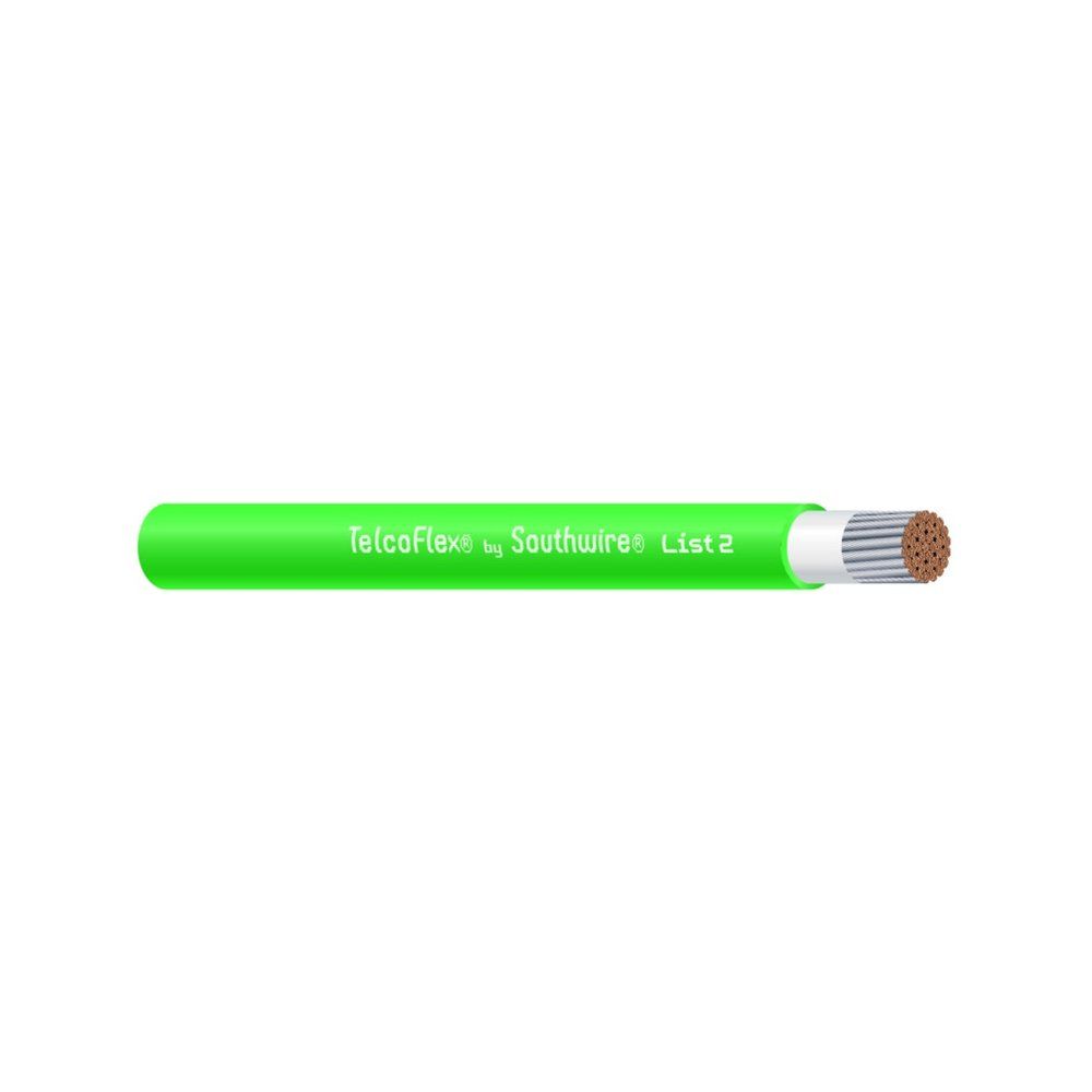 Alambre y cable de energía para telecomunicaciones TELCOFLEX® L2 6 AWG 65 hilos — Verde, 6000 pies