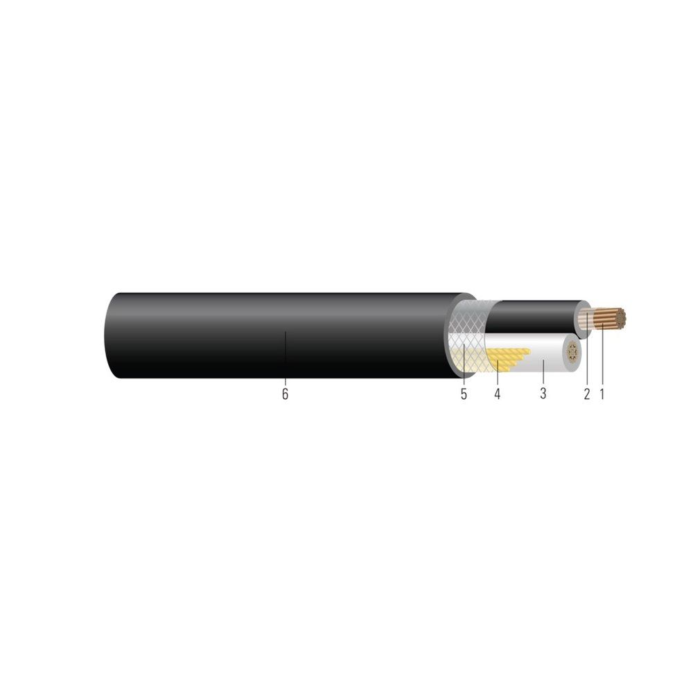 Cable de Grado Industrial 2/C CU 2000V EPDM/CPE Tipo W 90 °C. Aprobado por MSHA 8 AWG 71 hilos — Negro