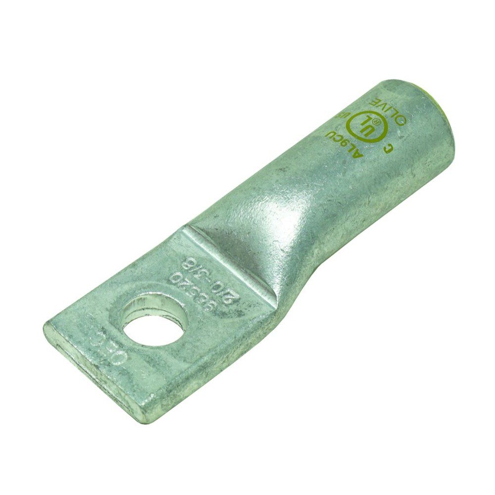 ZAPATA DE COMPRESIÓN, BARRIL CORTO, 1 ORIFICIO, ALUMINIO, 2/0AWG, ESPÁRRAGO 3/8", 1 PZA
