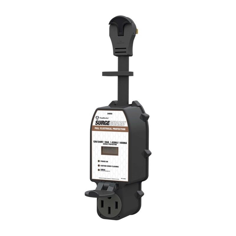 SURGE GUARD PORTÁTIL 50A CON MEJORA, SOBRE/BAJO VOLTAJE, LCD, 50A 240V