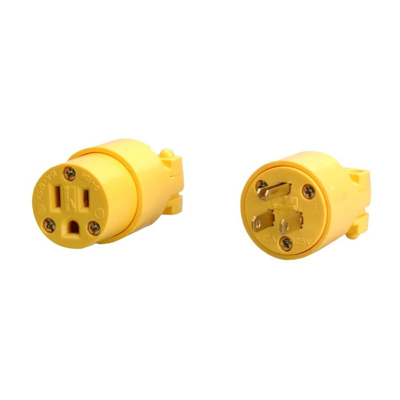 CONECTOR DE CABLE DE NAVAJA RECTA NEMA 5-15R 15A/125V NEGRO/BLANCO